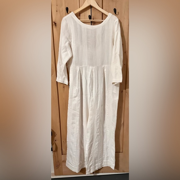 NEW NWT FREE PEOPLE Shiloh Cotton Linen Jumpsuit Ivory - Picture 5 of 9